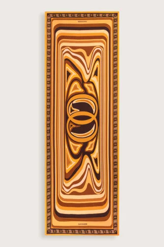 Dalgaların İçinde Turuncu Floş Viskon Şal 70x210 - Imannoor (2)