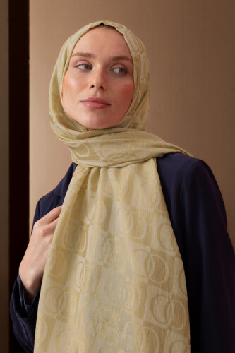 Dama Desen Altın Naia Pamuk Şal 70x200 - Imannoor (3)