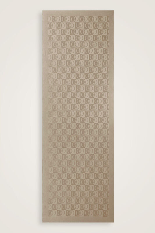 Dama Desen Antik Bej Naia Pamuk Şal 70x200 - 2