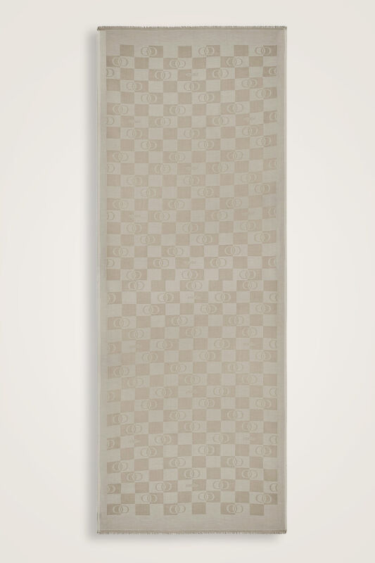 Dama Desen Bej Pamuk İpek Şal 70x190 - 2