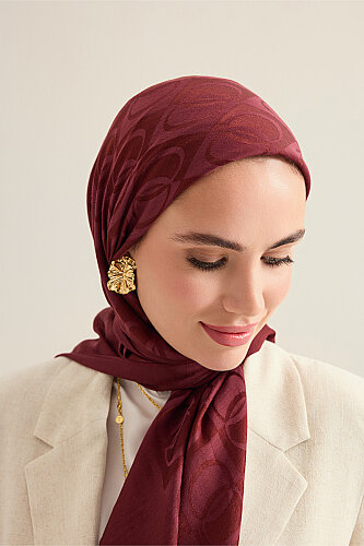 Dama Desen Bordo Naia Eşarp 95x95 - Imannoor (3)