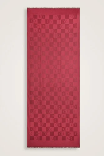 Dama Desen Fuşya Pamuk İpek Şal 70x190 - 2