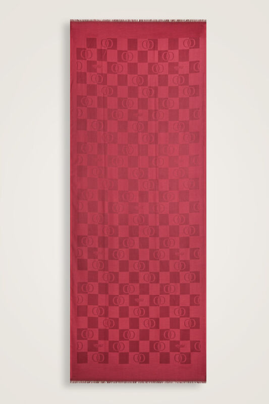 Dama Desen Fuşya Pamuk İpek Şal 70x190 - 2