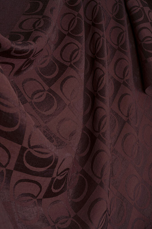 Dama Desen Kahverengi Naia Pamuk Şal 70x200 - 4