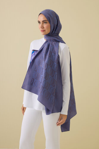 Dama Desen Lavanta Naia Pamuk Şal 70x200 - Imannoor (3)