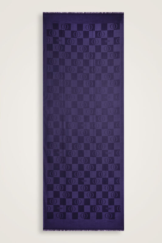 Dama Desen Mor Pamuk İpek Şal 70x190 - 2