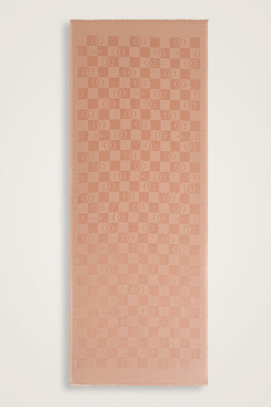 Dama Desen Pudra Pamuk İpek Şal 70x190 - 2