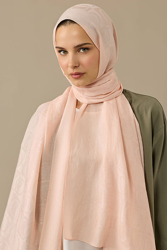 Dama Desen Somon Naia Pamuk Şal 70x200 - 3