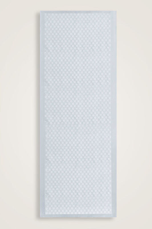 Dama Logo Gümüş Shiny Jakar Şal 70x190 - 2