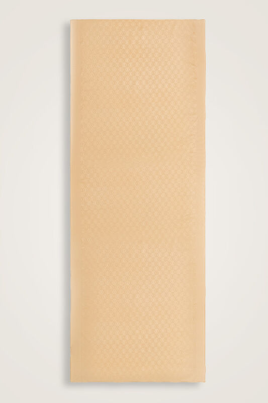 Dama Logo Beige Shiny Jacquard Shawl - 2