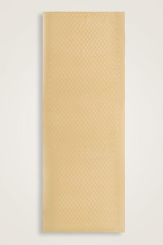 Dama Logo Bej Shiny Jakar Şal 70x190 - 2