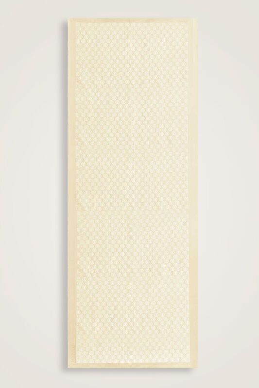 Dama Logo Bone Shiny Jacquard Shawl - 2