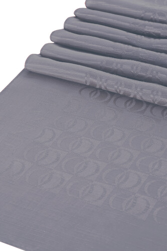 Dama Logo Gray Shiny Jacquard Shawl - 2
