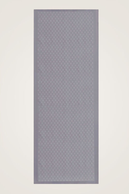 Dama Logo Gray Shiny Jacquard Shawl - 2
