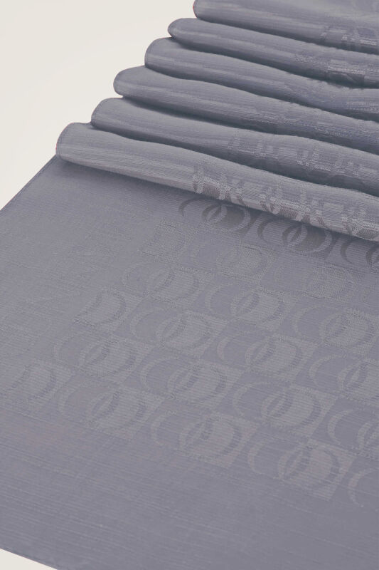 Dama Logo Gray Shiny Jacquard Shawl - 4