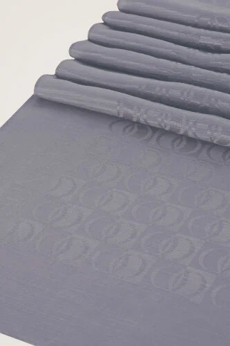 Dama Logo Gri Shiny Jakar Şal 70x190 - 4