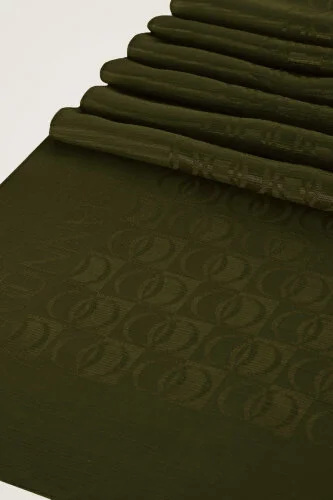 Dama Logo Haki Shiny Jakar Şal 70x190 - 4