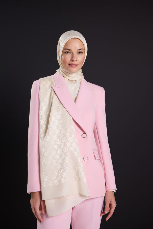Dama Logo Kemik Shiny Parlak Jakar Şal 70x190 - 1