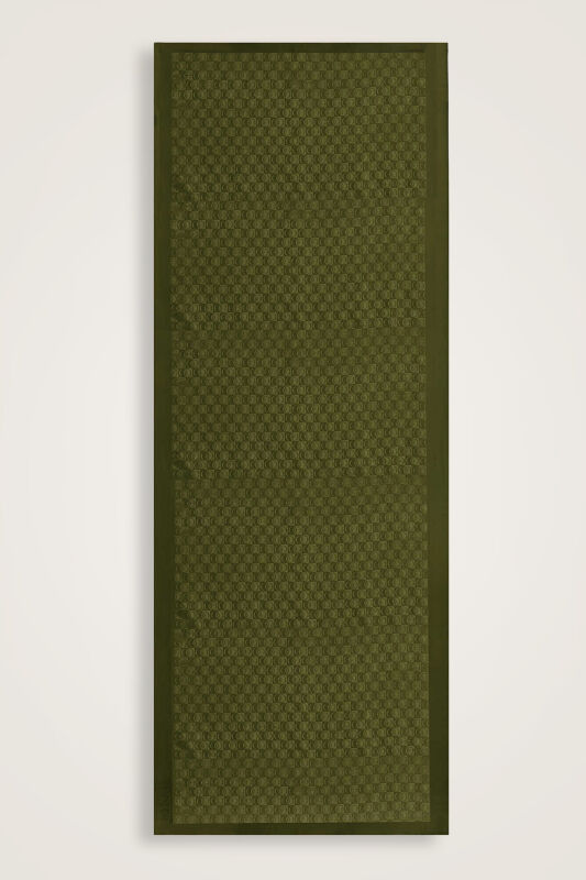Dama Logo Khaki Shiny Jacquard Shawl - 2