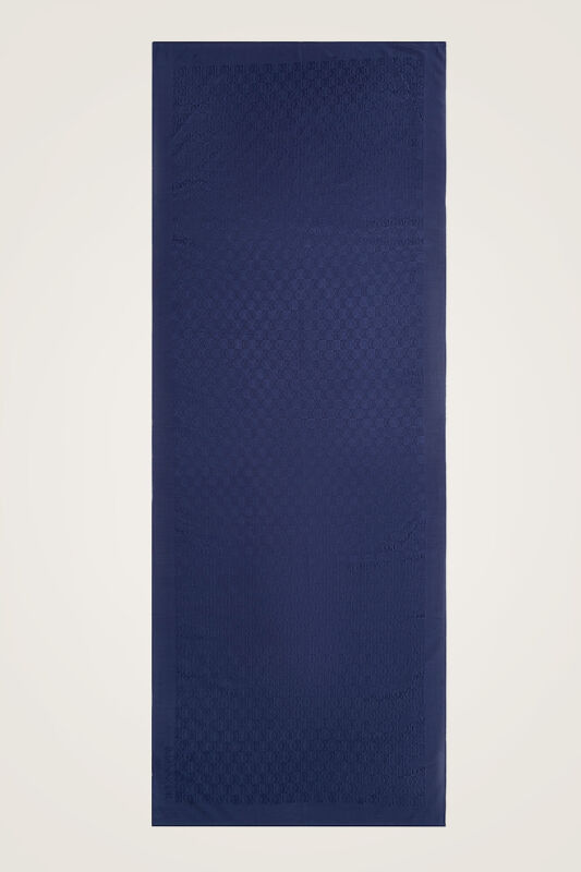 Dama Logo Lacivert Shiny Jakar Şal 70x190 - 2