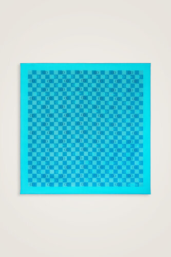 Dama Logo Mavi Tivil İpek Eşarp 90x90 - 2