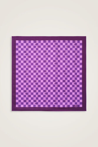 Dama Logo Mor Tivil İpek Eşarp 90x90 - 2