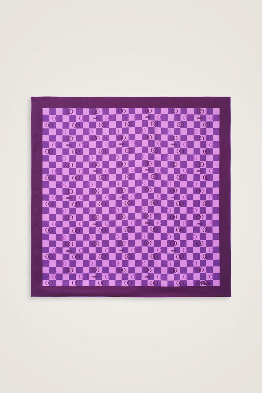 Dama Logo Mor Tivil İpek Eşarp 90x90 - 2