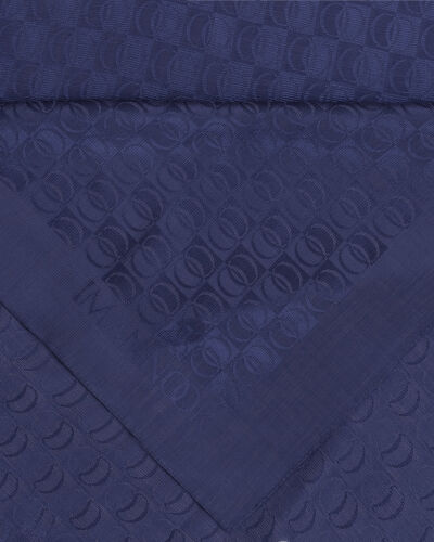 Dama Logo Navy Blue Shiny Jacquard Shawl - 4