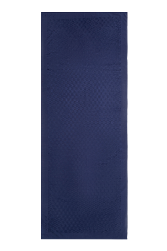 Dama Logo Navy Blue Shiny Jacquard Shawl - 2