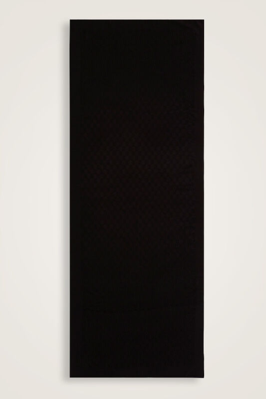Dama Logo Siyah Shiny Jakar Şal 70x190 - 2
