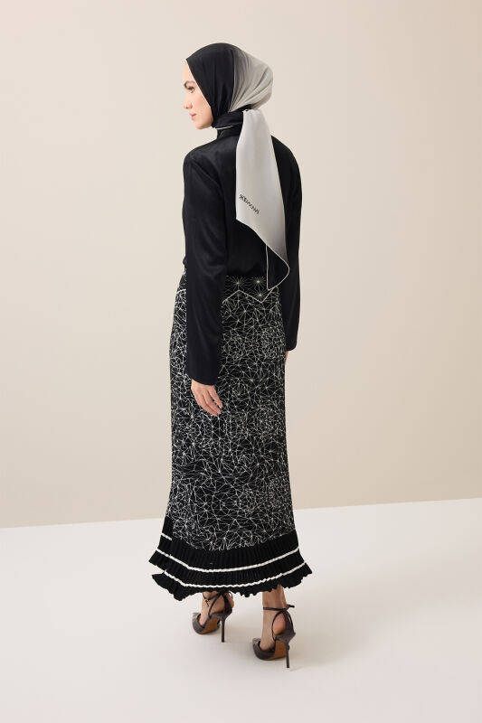 Dantel Siyah Triko Etek - 6