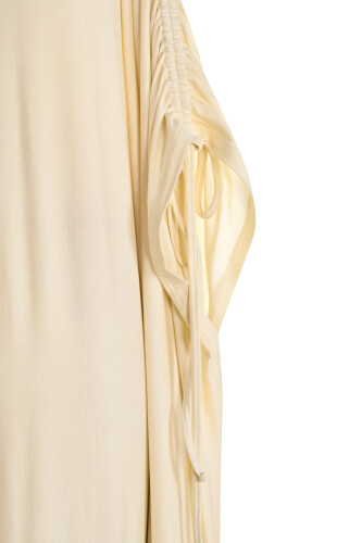 Dark White Combed Cotton Abaya - 2
