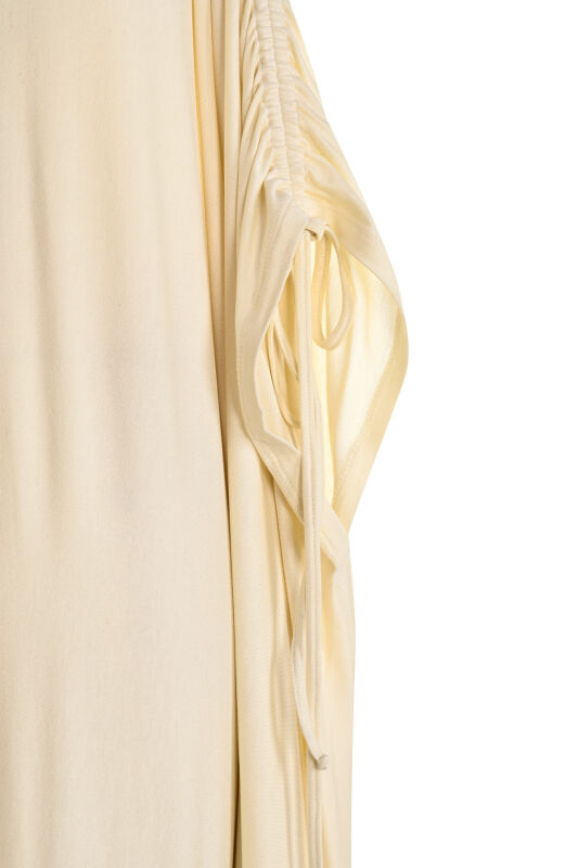 Dark White Combed Cotton Abaya - 2