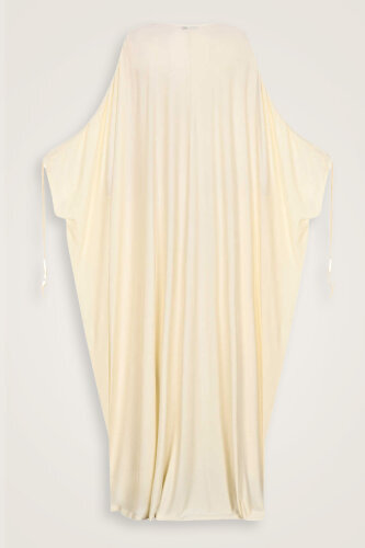 Dark White Combed Cotton Abaya - Imannoor (1)