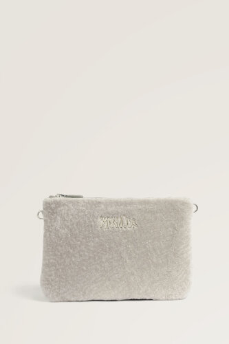 Dark White Fur Portfolio Bag - 1
