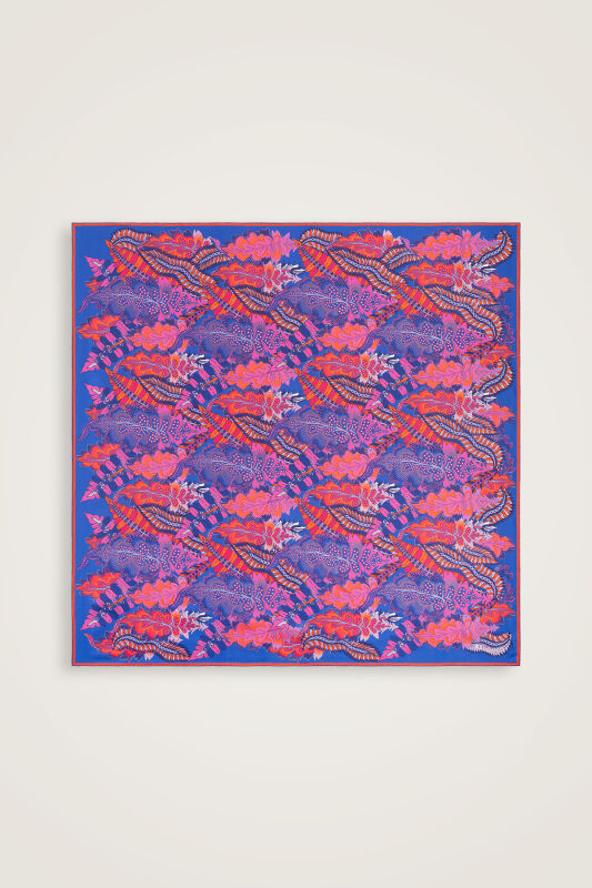 Date Palm Branch Purple-Lilac Double-Sided Twill Silk Scarf - 1