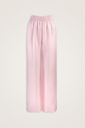 Date Palm Tree Pink Twill Silk Trousers 