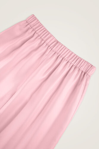Date Palm Tree Pink Twill Silk Trousers - 2