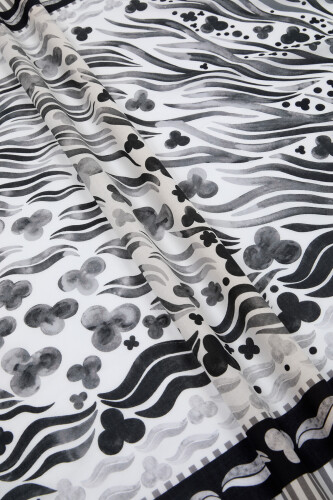 Deep Sea Cotton Voile Pareo/Shawl Black - 2