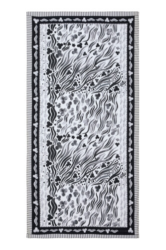 Deep Sea Cotton Voile Pareo/Shawl Black 