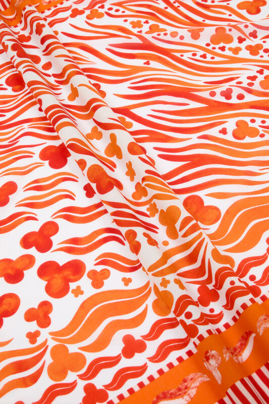 Deep Sea Cotton Voile Pareo/Shawl Orange - 2