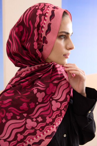 Deep Sea Flosh Viscose Shawl Burgundy 