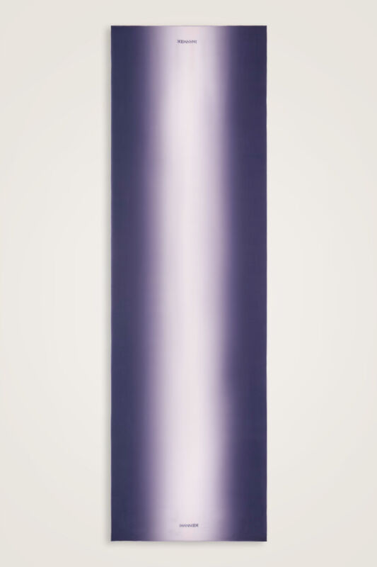 Degrade Denim-Beyaz Krep İpek Şal 70x210 - 2