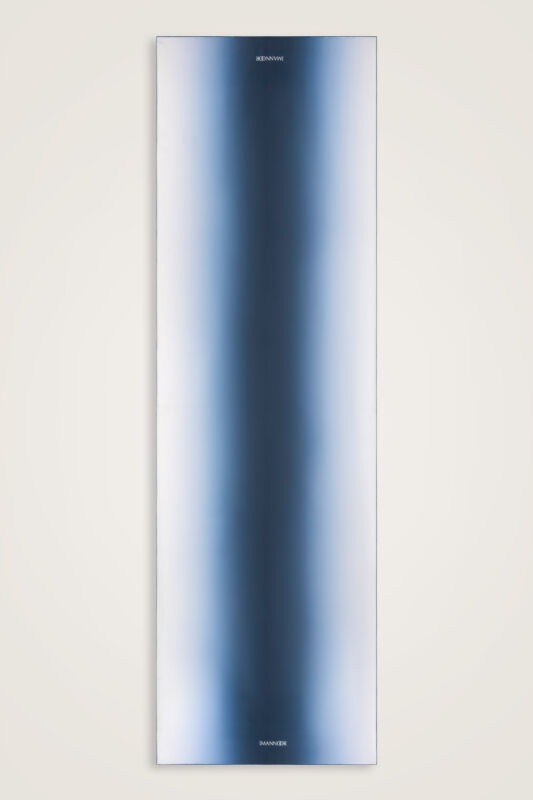 Degrade Denim-White Crepe Silk Shawl - 2