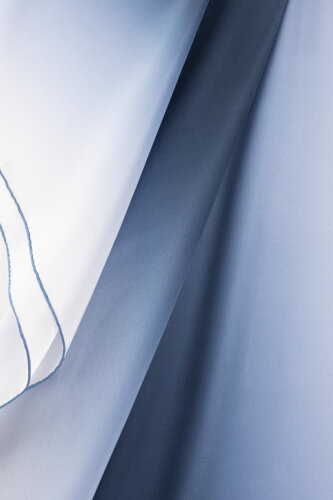 Degrade Denim-White Crepe Silk Shawl - 4