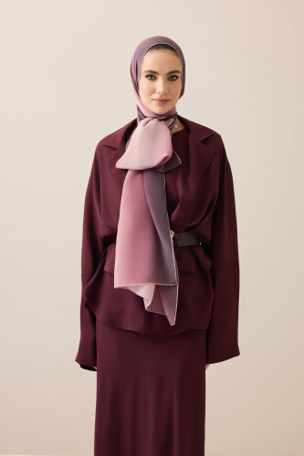 Degrade Gül Kurusu-Pudra Krep İpek Şal 70x210 - Imannoor (3)