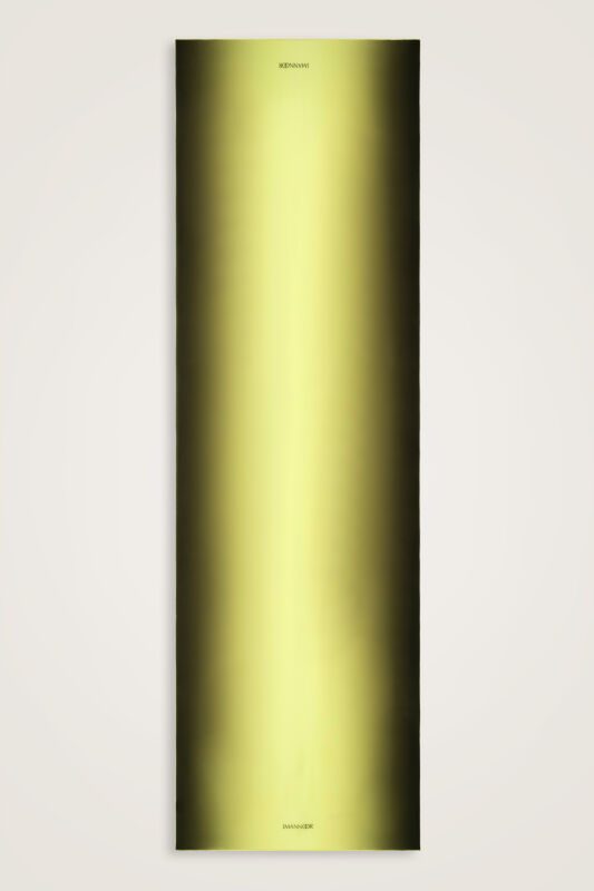 Degrade Khaki-Lemon Yellow Crepe Silk Shawl - 2