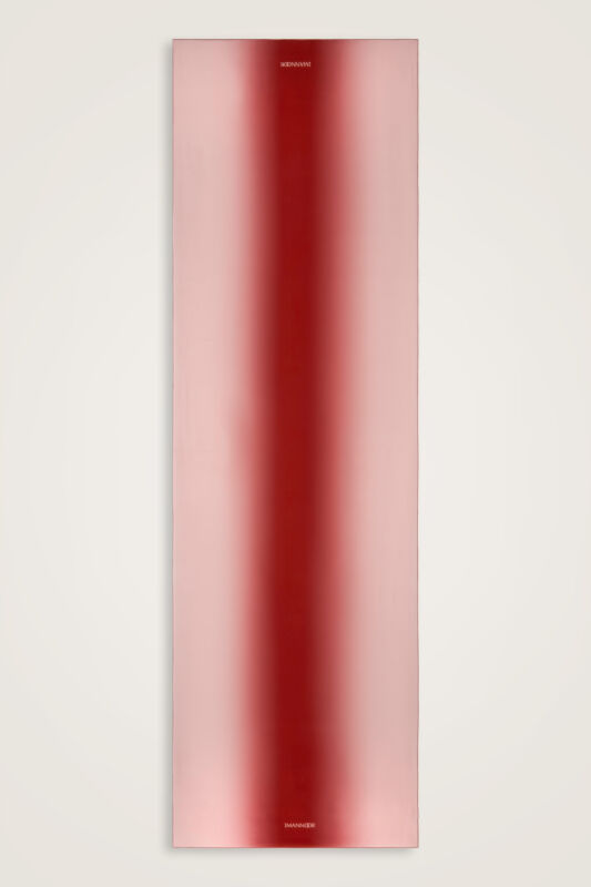 Degrade Kırmızı-Pudra Krep İpek Şal 70x210 - 1