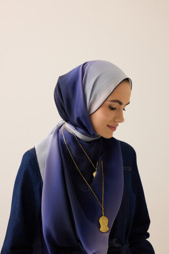Degrade Mor-Beyaz Krep İpek Şal 70x210 - Imannoor (3)