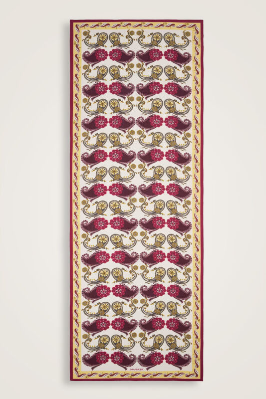 Delhi Bordo Yün Şal 70x210 - 1